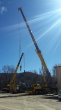 Descarga y montaje de alternador de 30 TM. en central Hidroélectrica.